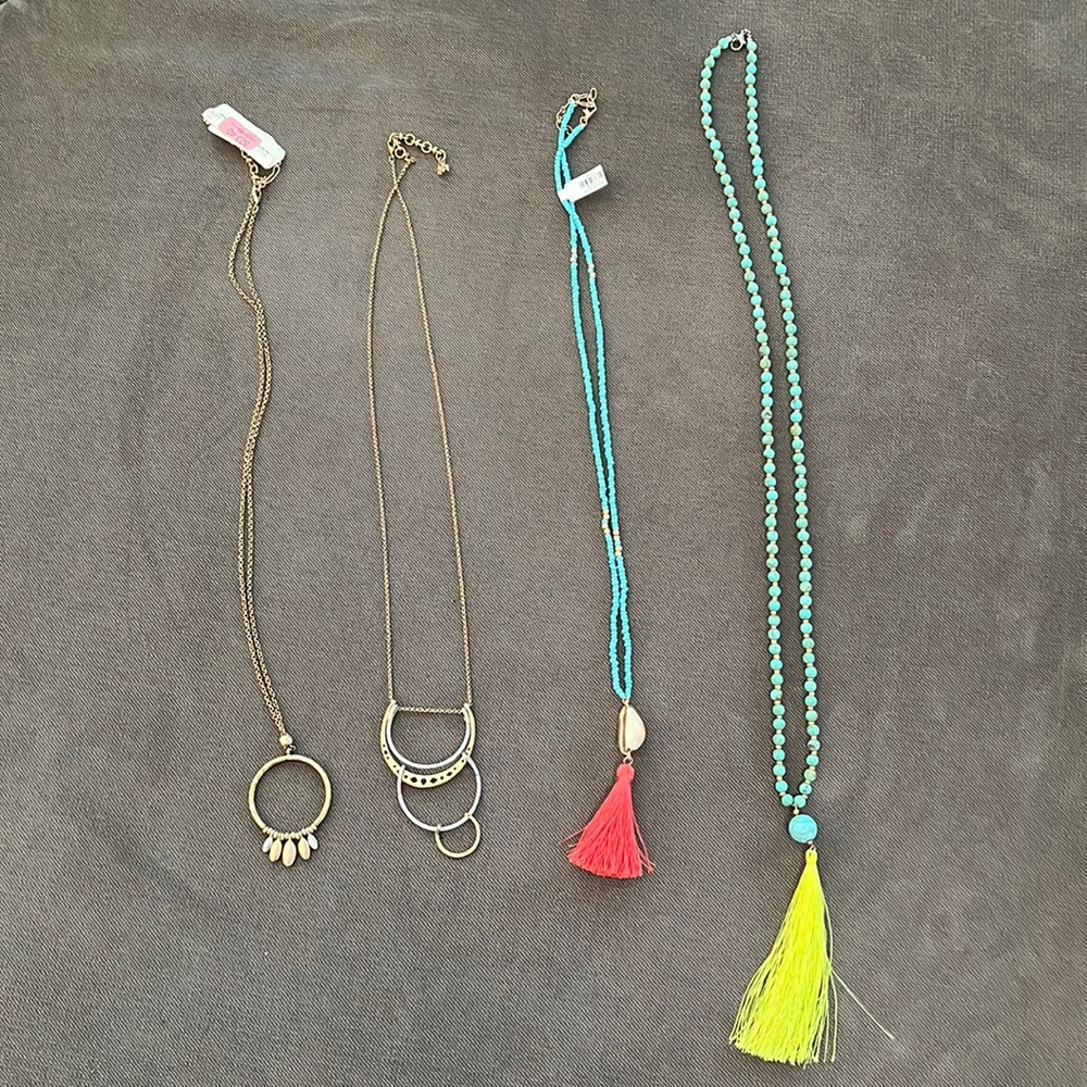 Lot of 4 Boho Long Necklaces